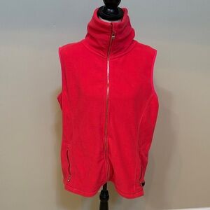 Calvin Klein Bright Pink Red Fleece Zip-Up Vest